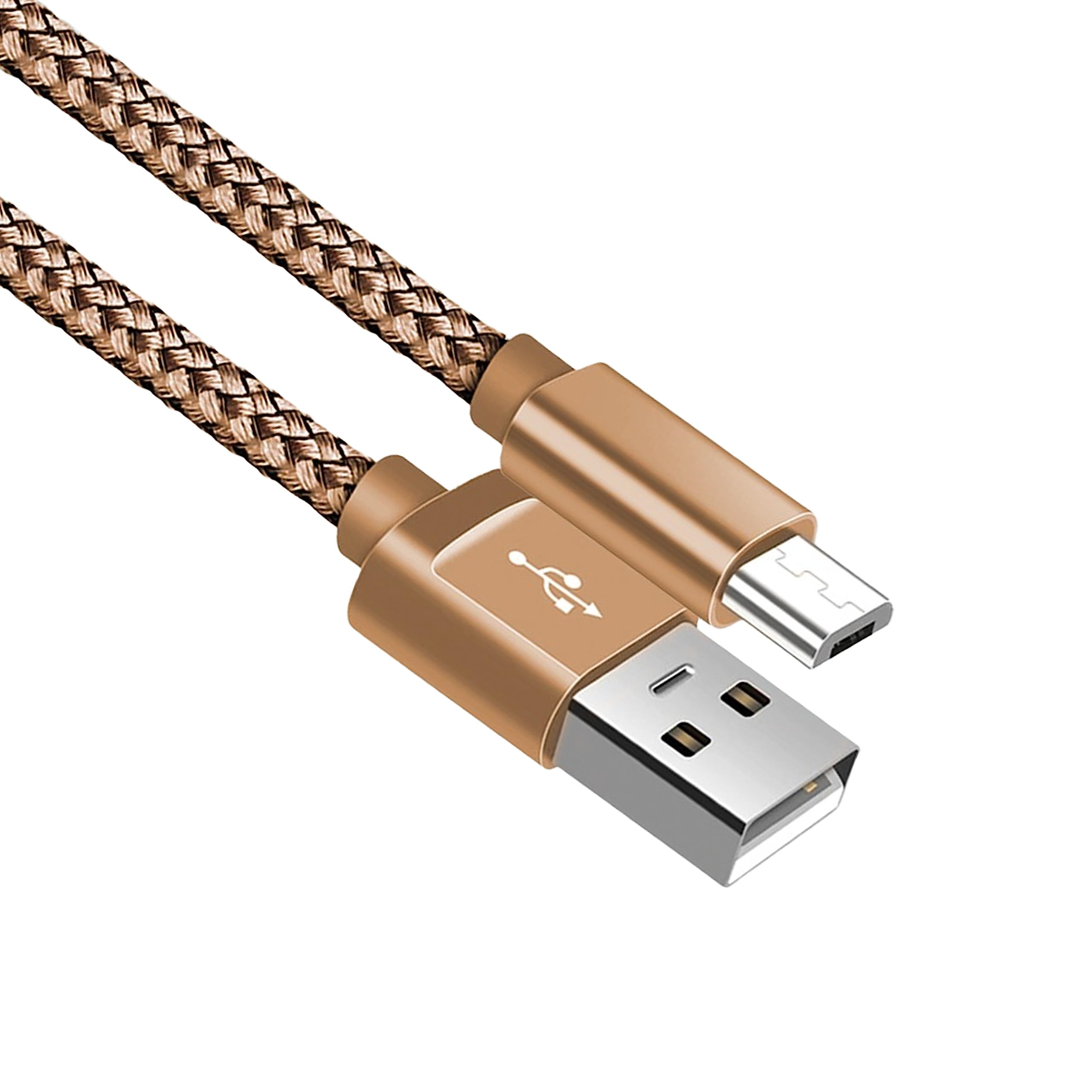 Premium Micro USB Cable - Fast Charging & Durable Nylon Braided Android Charger Cord (3M/10ft) for Samsung Galaxy S7/S5/J3/J5/J7, Huawei, HTC, LG, Kindle, Nexus, Nokia - Gold | Perfect for Home, Office & Travel Charging