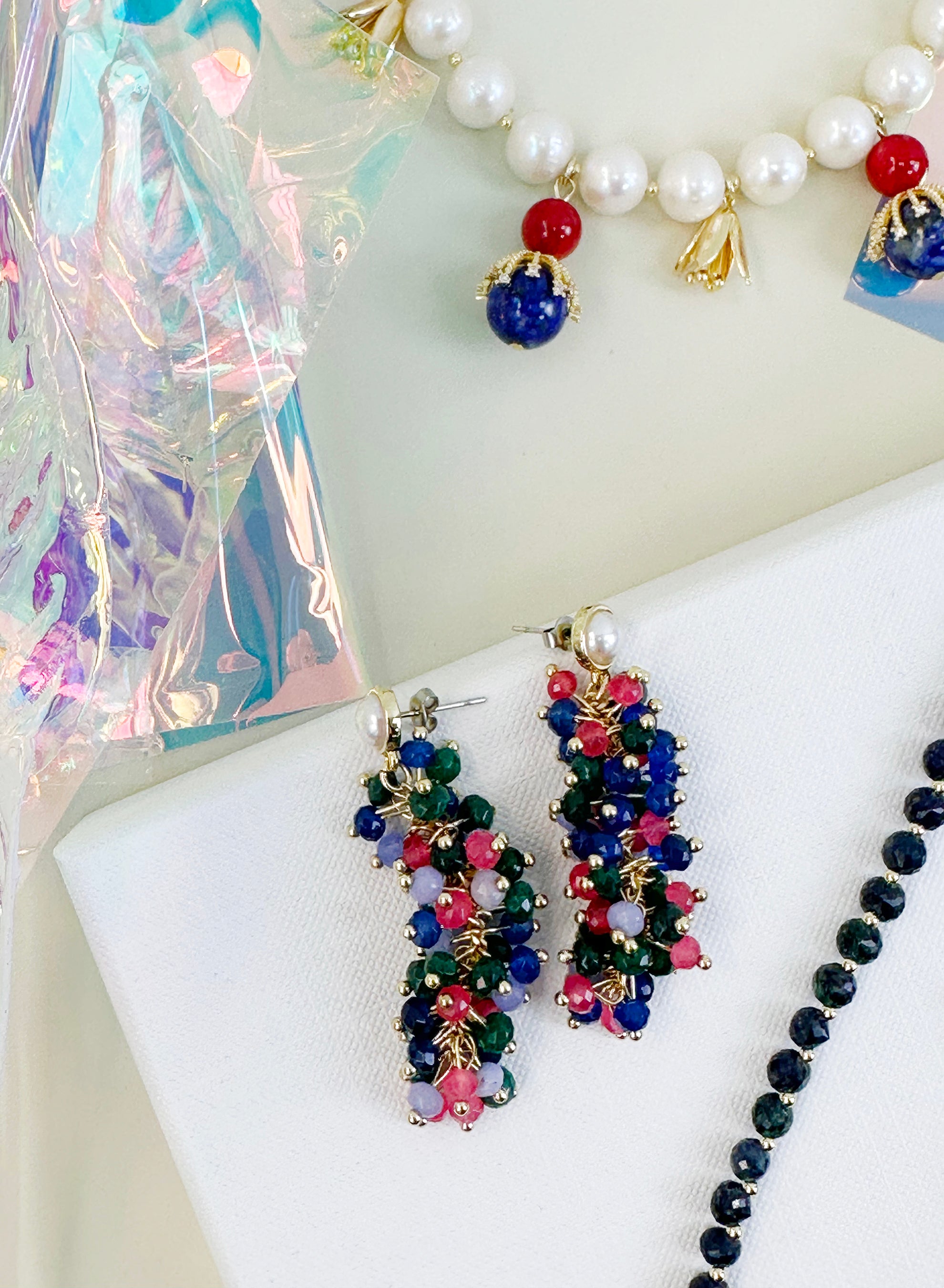 Fruity Colorful Gemstone Earrings JE015 - Vibrant Handmade Jewelry for Women | Perfect for Parties, Weddings & Everyday Wear