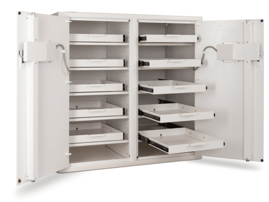 AMSEC NARCO3839 Double Door Narcotics Pharmacy Safe - 10 Roll Out Trays, Secure Medication Storage for Pharmacies & Clinics, Ideal for Controlled Substance Organization & Compliance