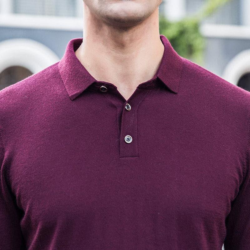 Premium Men's Cashmere Polo Sweater - Soft & Luxurious Knitwear for Business Casual & Winter Wear