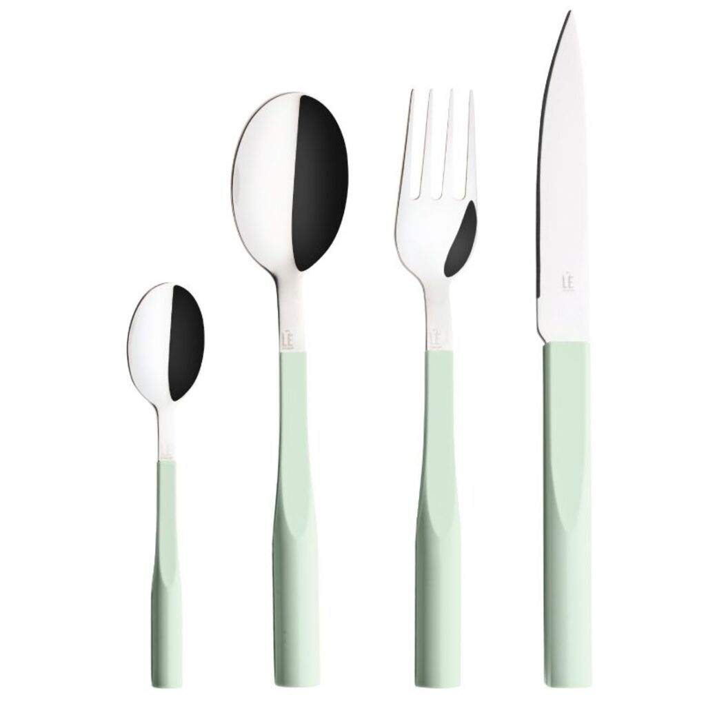 Premium 24-Piece L'E by Starck French Cutlery Set - Luxury Stainless Steel Flatware for 6 (Forks, Spoons, Knives) | Dishwasher Safe | Elegant Dinner Parties, Wedding Gifts & Upscale Dining Experience