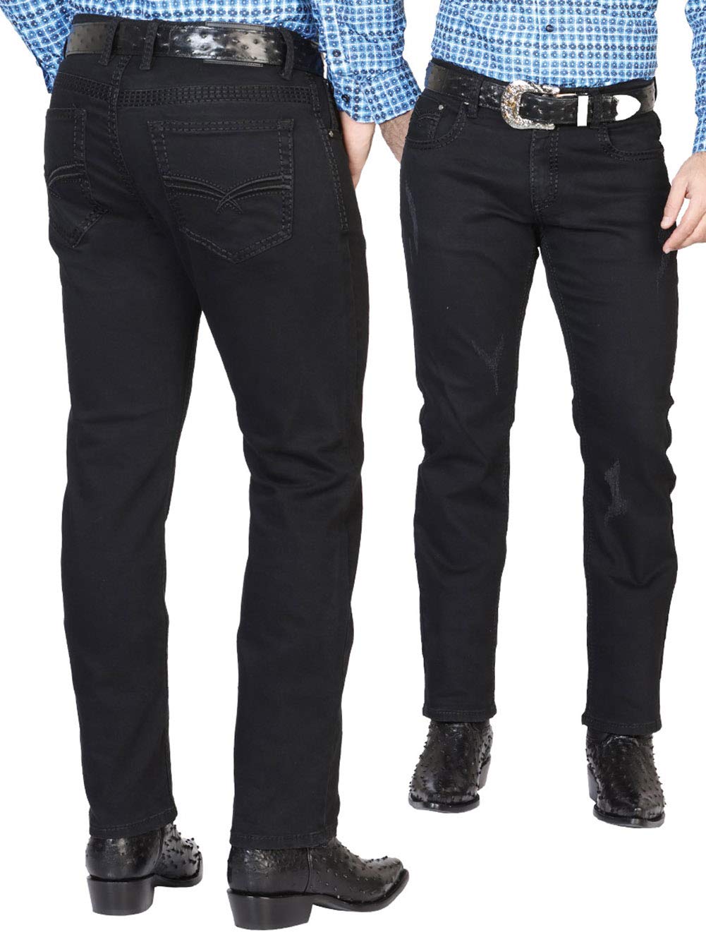 El Señor de los Cielos Men's Black Cotton Denim Jeans - Comfortable Casual Pants for Everyday Wear & Street Style