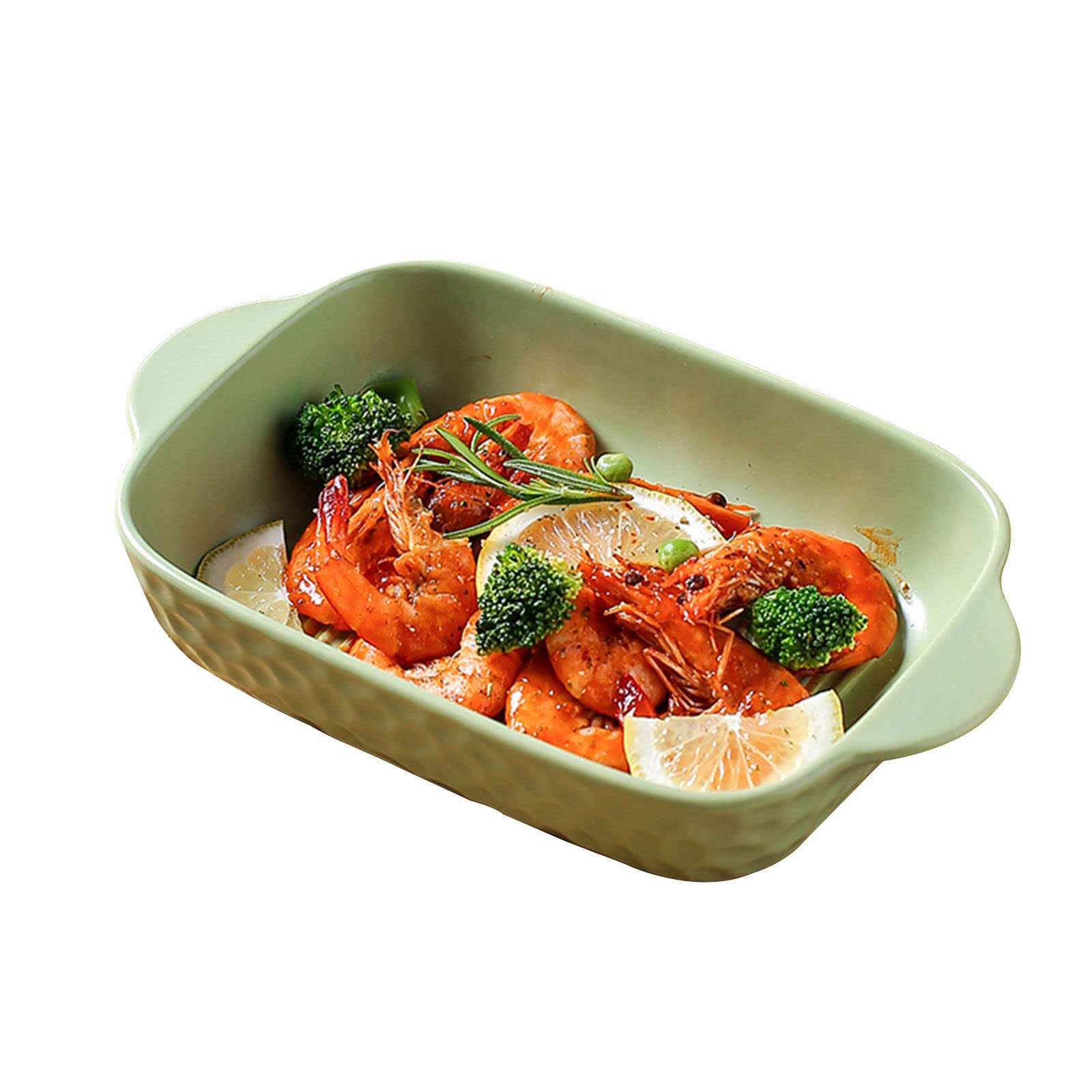 Haifle 8-inch Light Green Rectangular Ceramic Lasagna Dish - Oven & Microwave Safe Baking Pan for 1 Person | Perfect for Individual Portions, Small Casseroles & Microwave Meals