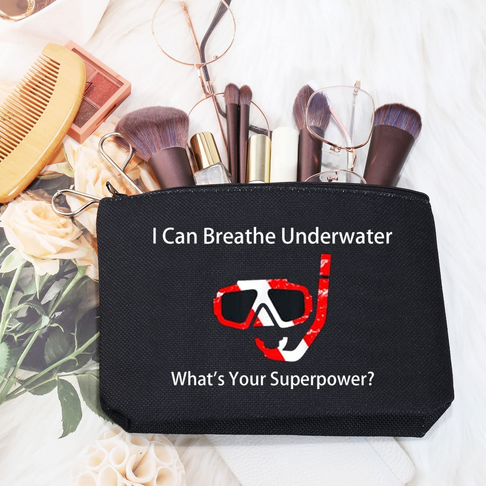 MEIKIUP Waterproof Scuba Diving Toiletry Bag - Travel Organizer for Divers | Perfect Scuba Diver Gift (I Can Breathe Underwater) | Ideal for Dive Trips, Beach Vacations & Water Sports Enthusiasts
