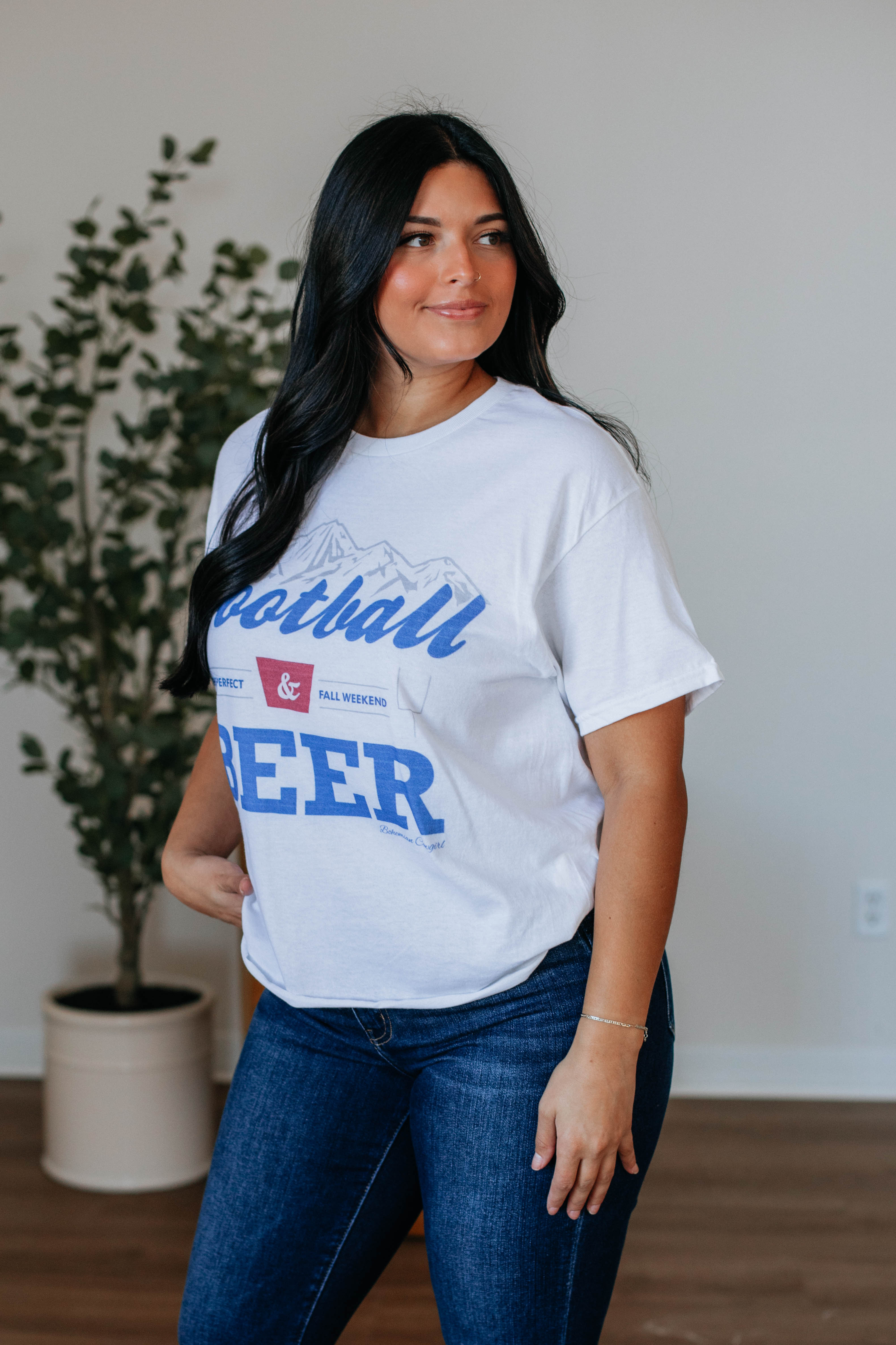 Football & Beer Graphic T-Shirt for Men - Funny Sports Fan Apparel - Perfect for Game Day, Tailgating & Casual Wear