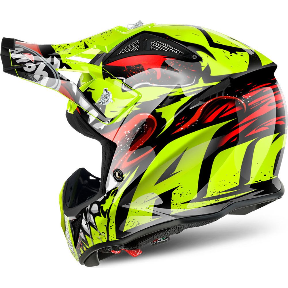 Airoh Aviator 2.2 Motorcycle Helmet - Grim Yellow Matte Finish - DOT & ECE Certified - Lightweight & Ventilated for Street & Racing Use