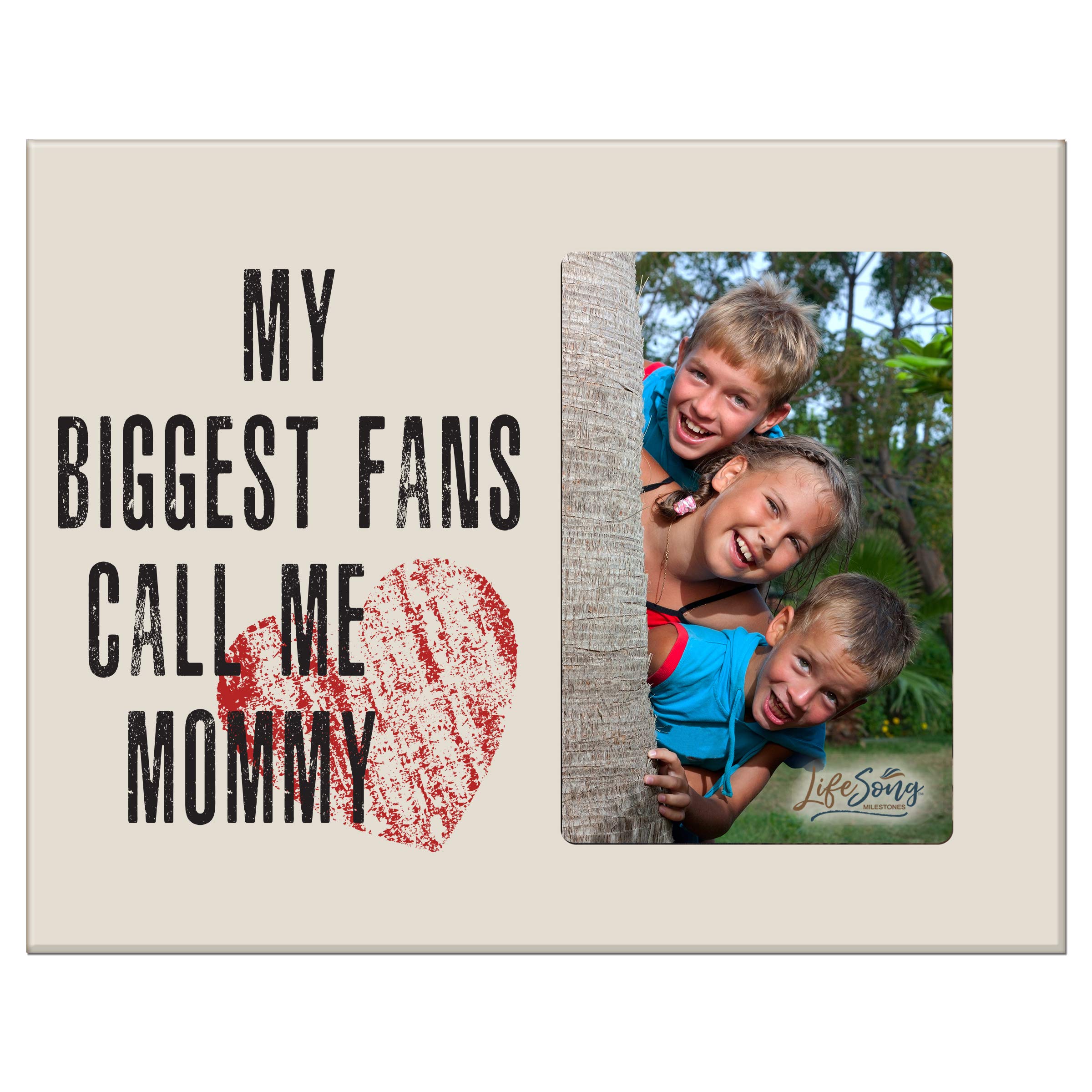LifeSong Milestones My Biggest Fans Call Me - 8x10 Photo Frame Gift for Grandmother, Grammy, Mom - Holds 4x6 Picture - Ivory Keepsake Frame - Perfect for Mother's Day, Birthday & Anniversary Gifts - Display Cherished Family Memories in Nursery, Living Room or Office