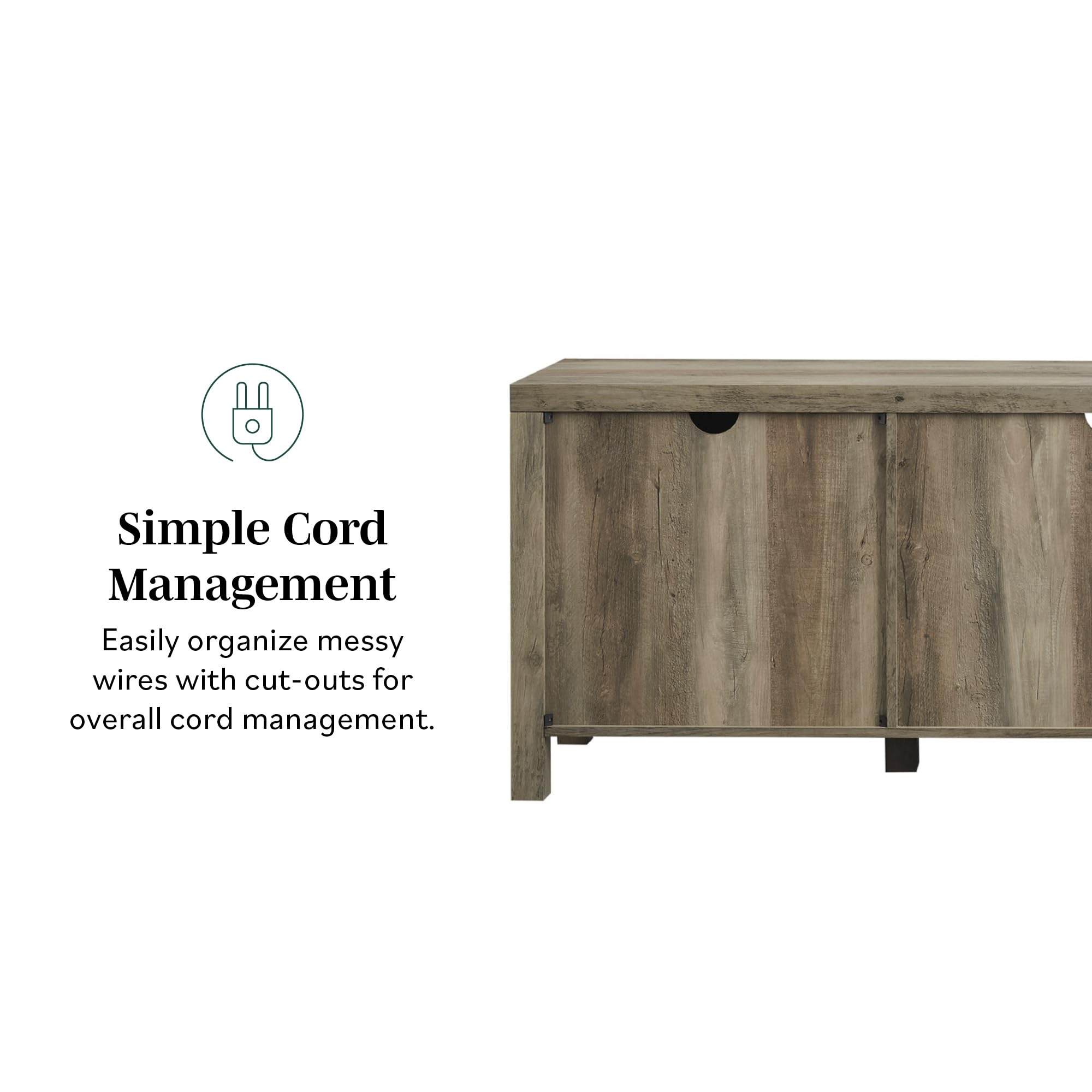 Walker Edison Georgetown Modern Farmhouse Double Barn Door TV Stand for 70-80 Inch TVs, Grey Wash - Perfect for Living Room, Home Theater & Farmhouse Style Decor