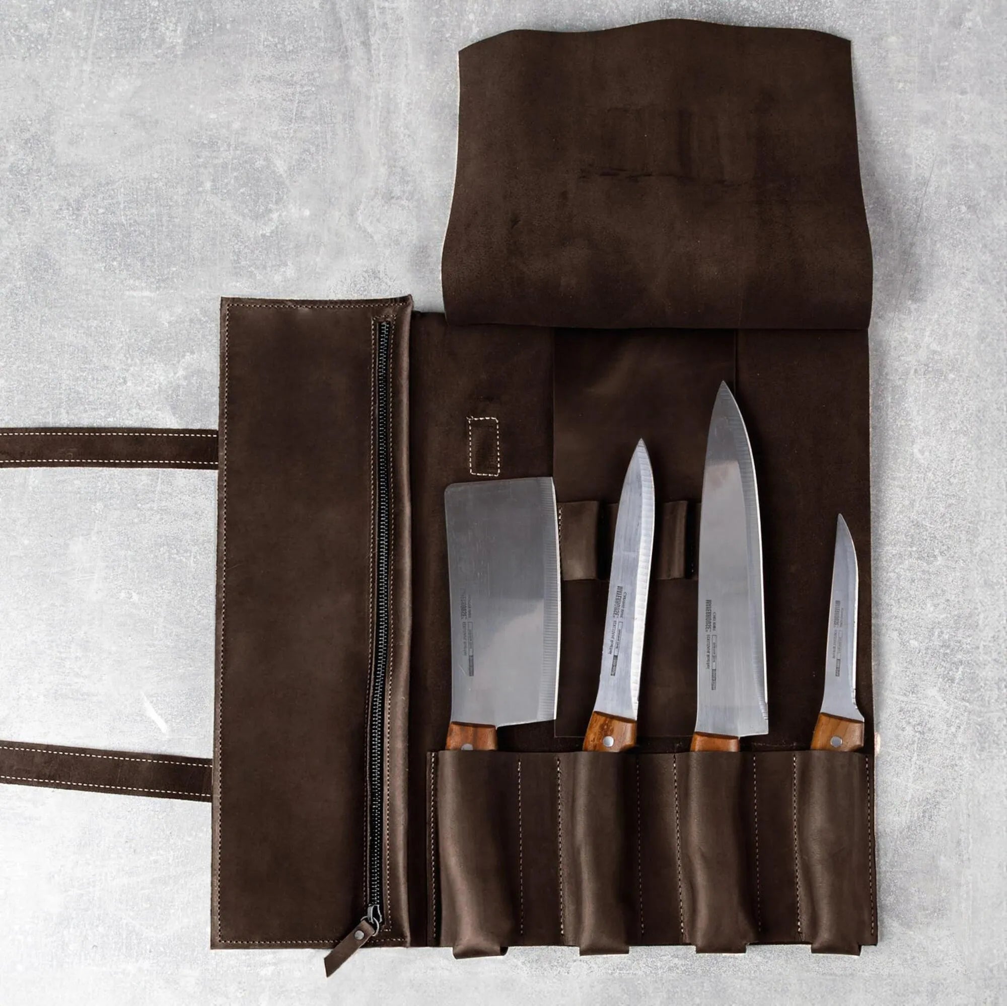 Premium Leather Knife Roll for Chefs & Butchers - Durable Professional Knife Storage Case with 12 Slots - Perfect for Kitchen, Camping & Culinary Gifts