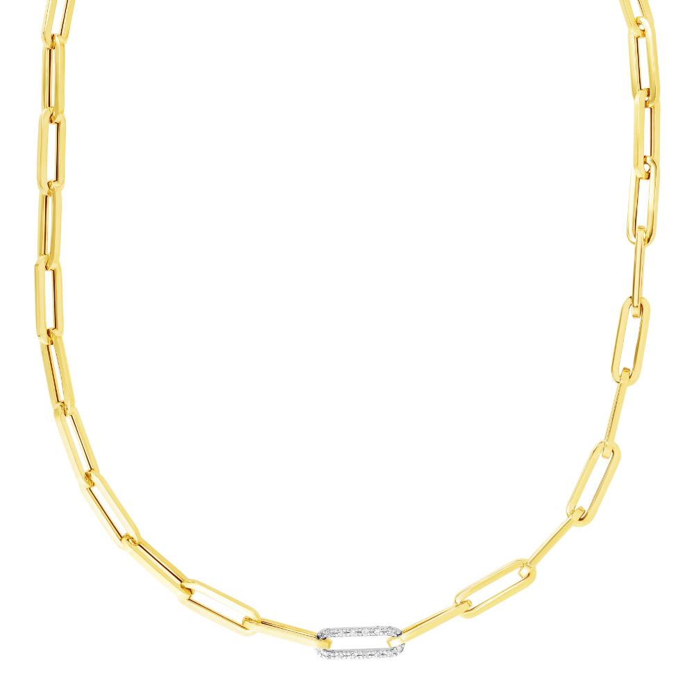 14K Gold 0.32ct Diamond Paperclip Bracelet for Women - Elegant Tennis Bracelet for Everyday Wear, Anniversary Gift & Special Occasions