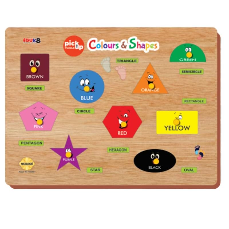 Educational Wooden Shape & Color Puzzle Toy for Kids - Montessori Learning Game for Toddlers | Perfect for Preschool Classroom, Homeschooling & Early Childhood Development