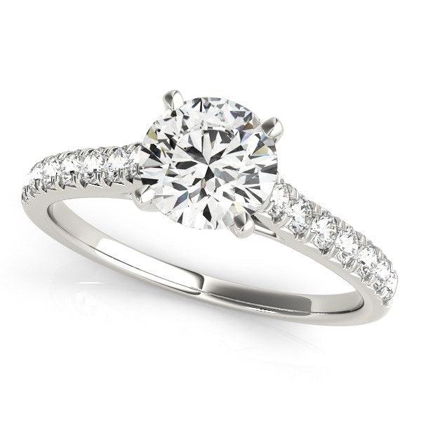 14K White Gold Single Row Diamond Engagement Ring (1 1/3 CTTW) - Perfect for Proposals, Weddings & Anniversary Gifts