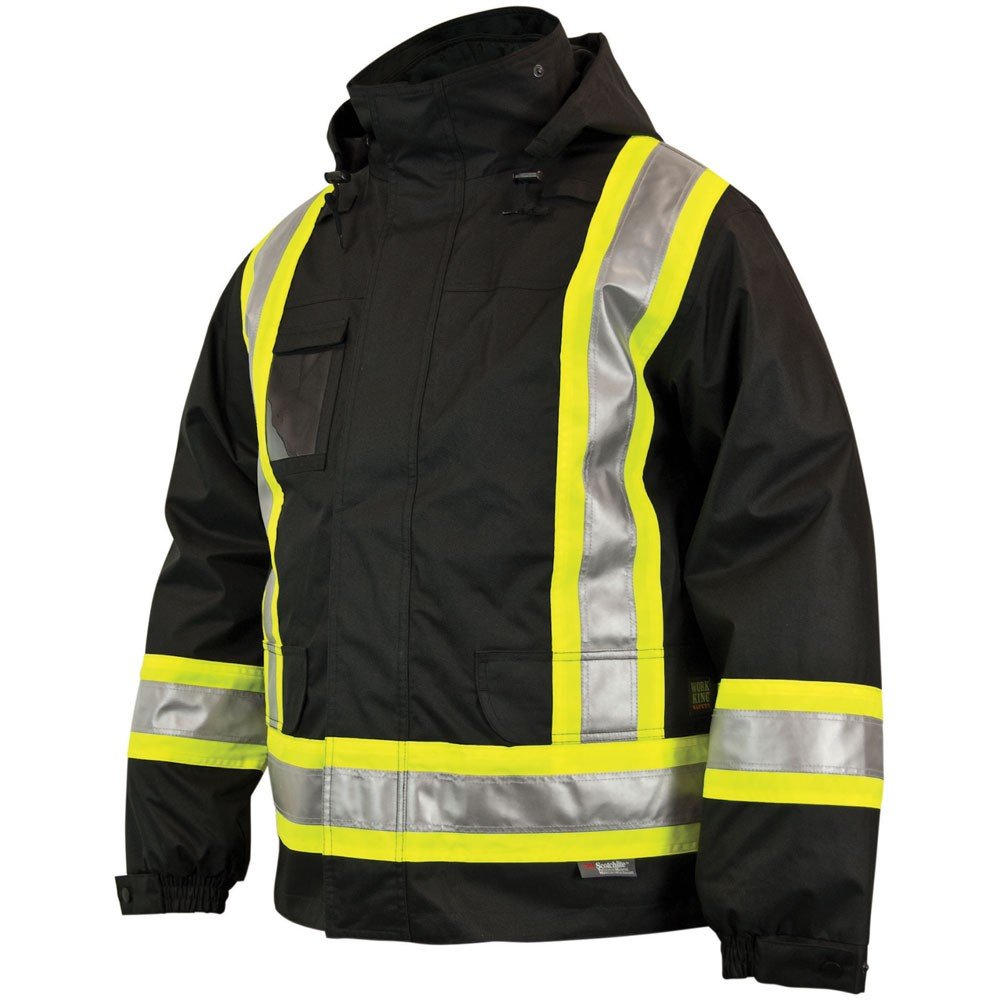 High Visibility Safety Jacket for Men - 5-in-1 Reflective Work Vest with Pockets | Construction, Roadwork, Cycling & Outdoor Activities