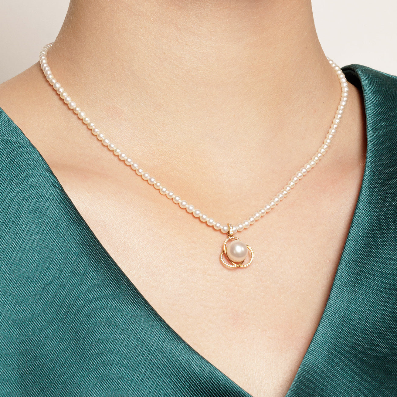 18K Solid Gold Freshwater Pearl Necklace for Women - Elegant Bridal Jewelry Gift, Wedding, Anniversary & Special Occasions | KN00103