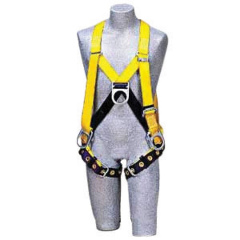 3M DBI SALA Delta II Universal No-Tangle Full Body Harness with Back, Front & Side D-Rings - Step-In Style with Tongue Leg Strap Buckle - Fall Protection for Construction, Roofing & Industrial Work