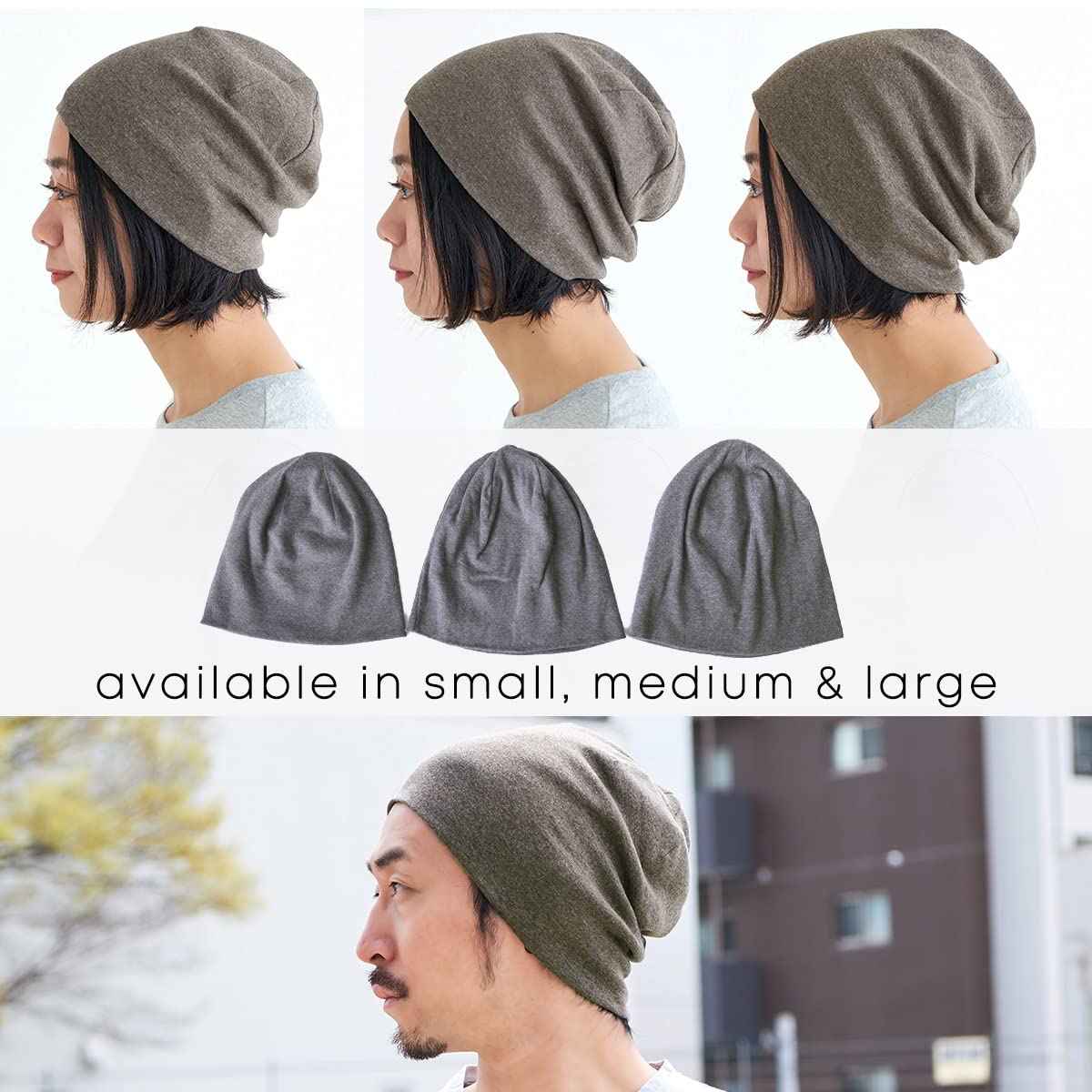 CHARM Men's & Women's Organic Cotton Beanie - Soft Slouchy Knit Winter Hat Made in Japan | Warm Unisex Beanie for Outdoor Activities, Skiing, Hiking & Casual Wear