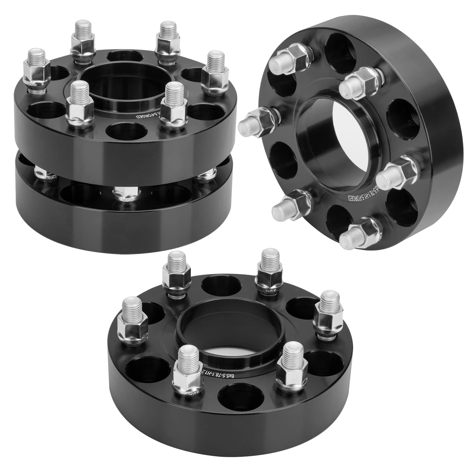 Dynofit 1.5 Inch 6x5.5 Wheel Spacers (4pcs) - Hubcentric Forged Spacers 6x139.7 M14x1.5 Studs 78.1mm Bore for Chevy Silverado, GMC Sierra 1500, Yukon XL, Avalanche, Tahoe, Escalade, K1500, Suburban - Perfect for Off-Roading, Lifted Trucks & Custom Wheel Fitment