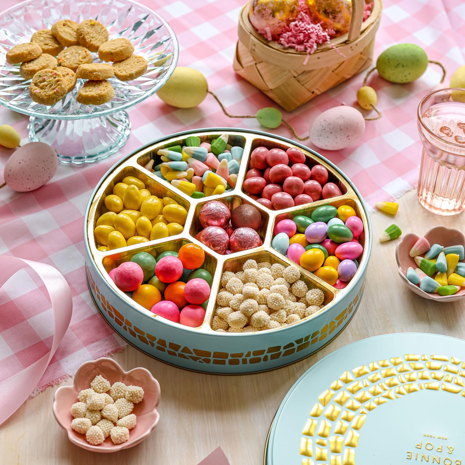 Easter Snack Gift Box - Assorted Candy Mix with Chocolate, Almonds & Gummies | Spring Holiday Gift Basket for Adults, Kids & Families | Perfect for Easter Celebrations, Office Treats & Care Packages | Bonnie and Pop Gourmet Food Collection