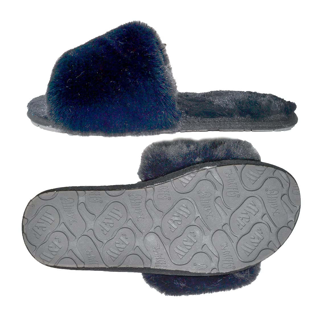 Millffy Women's Fluffy Faux Wool Fuzzy Slippers - Open Toe Soft Fur House Shoes for Women - Cozy Indoor/Outdoor Lounge Slippers for Home, Spa & Relaxation