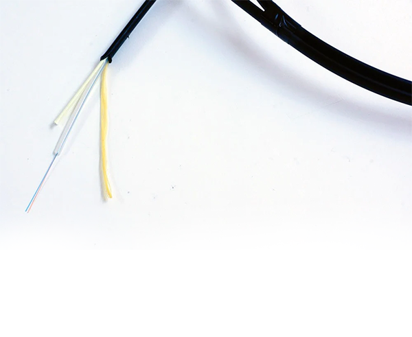 2 Strand Single Mode Fiber Optic Cable, SM 9/125, PE Jacket, Flat Drop, Dry Loose Tube, Gel-Free, Water Block, Toneable, Black - Sold Per Foot - Ideal for Outdoor/Indoor Network Installations & Telecommunications