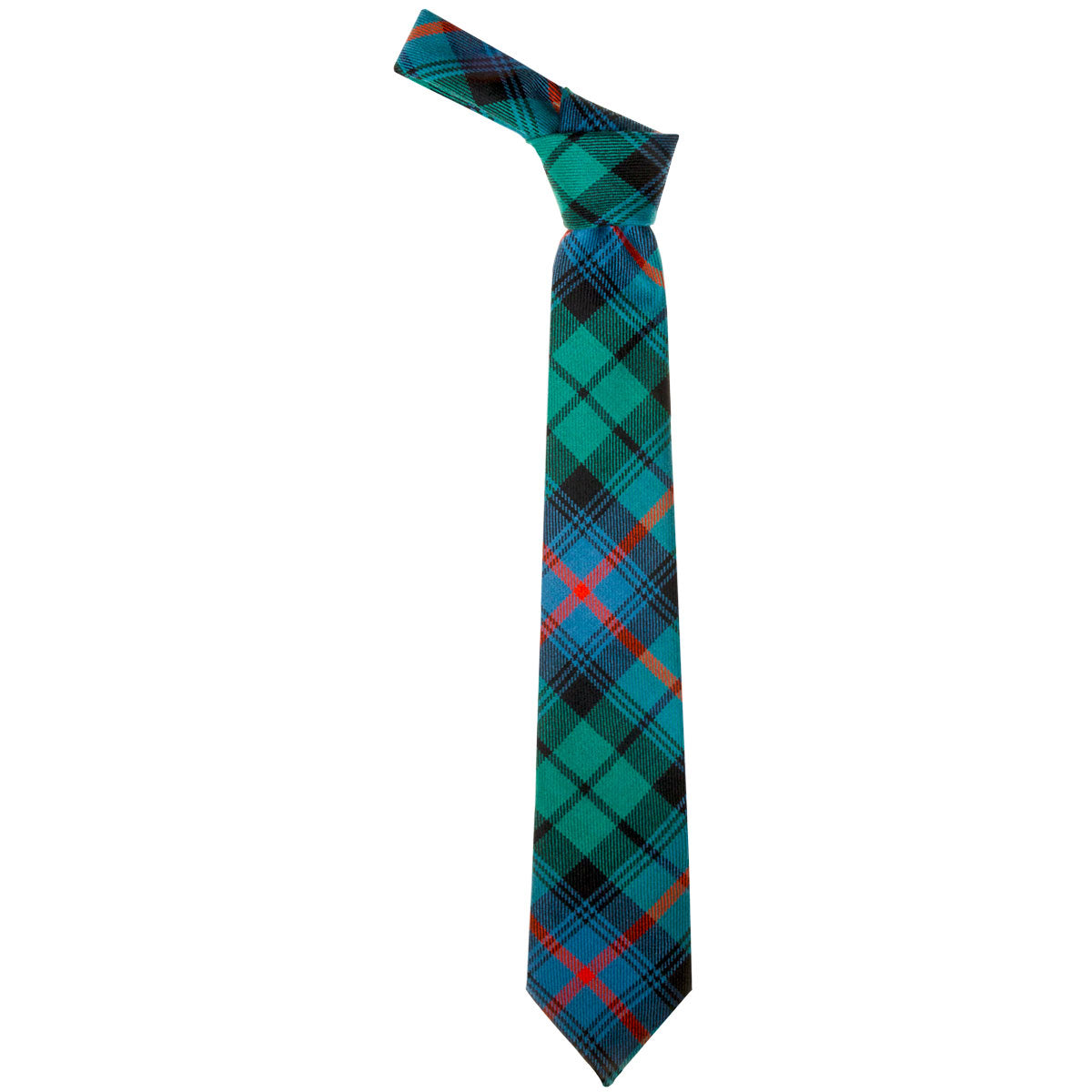 Urquhart Broad Red Ancient Tartan Tie - Premium Scottish Wool Necktie for Men - Perfect for Weddings, Business & Formal Events
