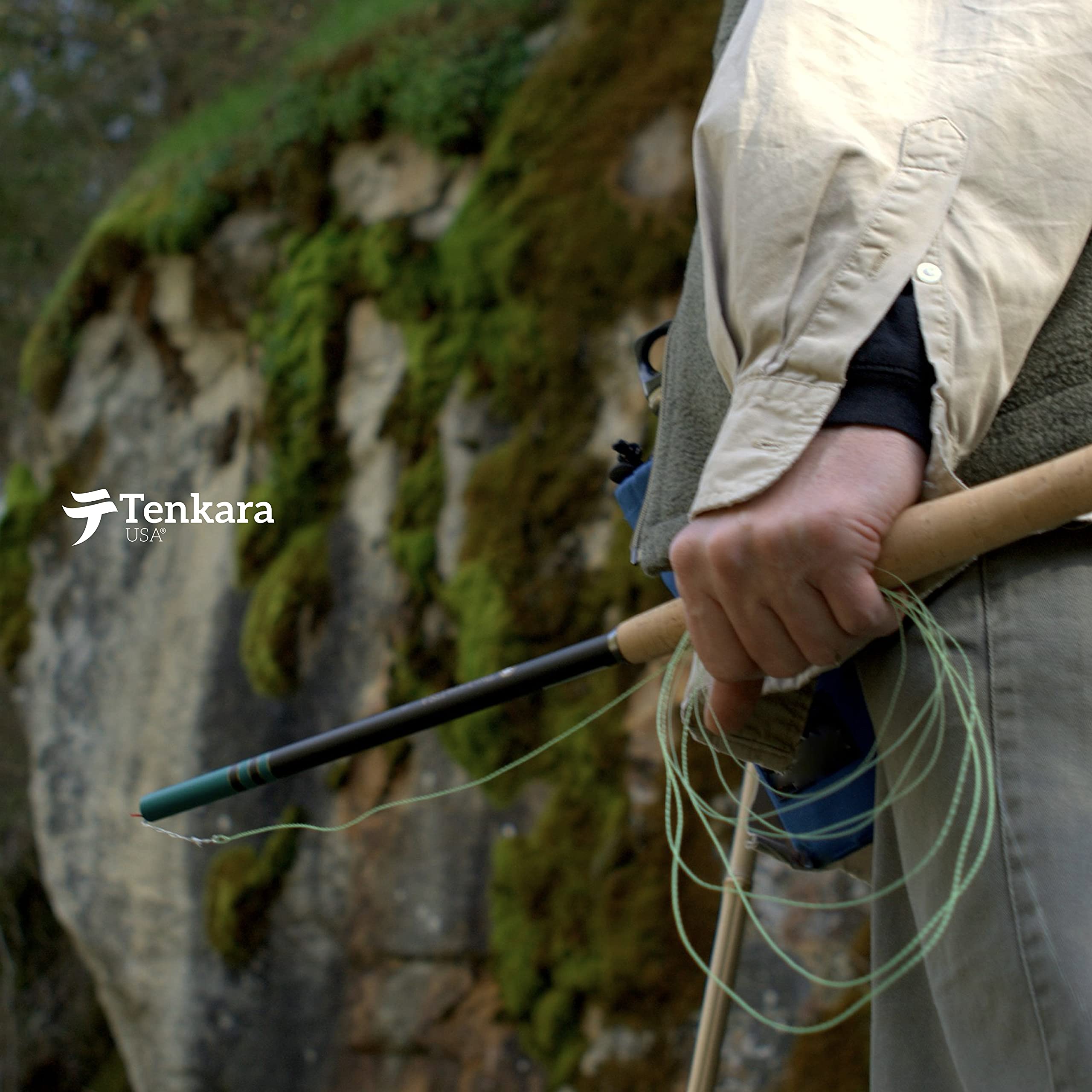 **Tenkara USA Rhodo™ Carbon Fiber Fly Fishing Rod - Lightweight Telescopic Design, Adjustable 3 Lengths (8'10
