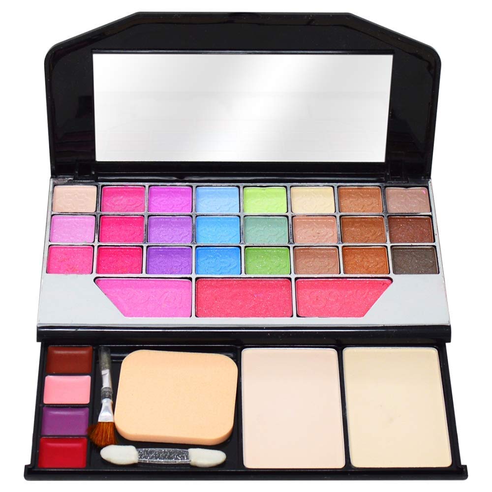 MASTADI Girls Makeup Kit with 7 Brushes & Blender - Multicolor for Teens & Beginners