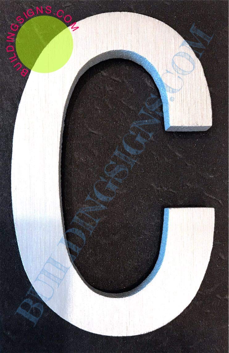2.75 Inch Aluminum Letter C Sign - Brush Silver Finish, Rust-Free with Double-Sided Tape | Elegant Door Number & Artist Brush Design for Home Decor, Office, Wedding & DIY Projects