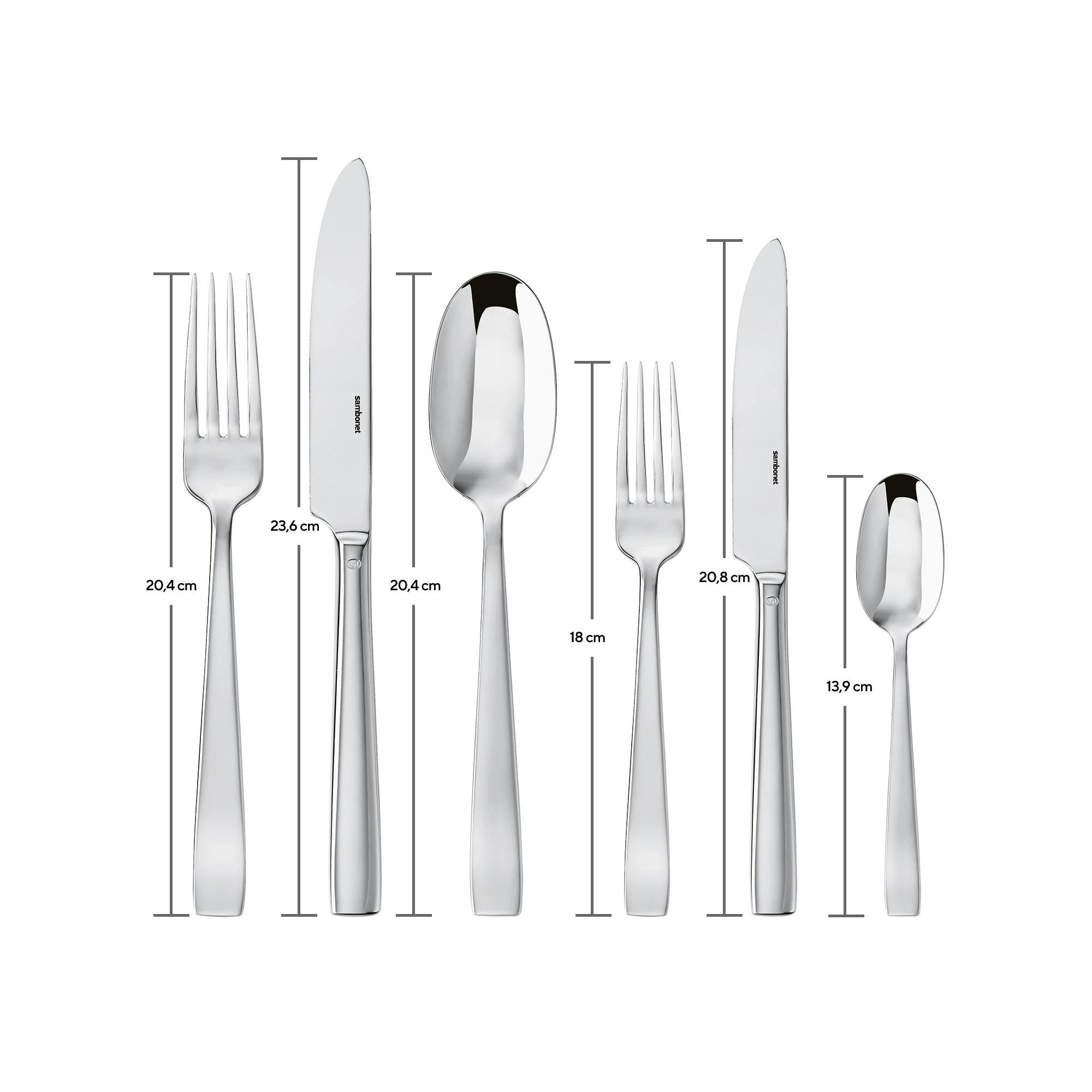 Sambonet 62512-83 36-Piece Stainless Steel Cutlery Set - Premium Flatware for Dining, Kitchen & Entertaining - Includes Forks, Knives & Spoons for Everyday Use & Special Occasions