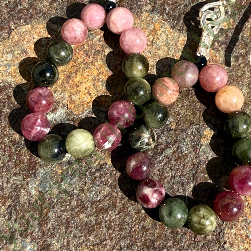 Styling Sterling Silver Watermelon Tourmaline Beaded Earrings for Women | Dainty Pierced Jewelry Gift for Her | Perfect for Weddings, Parties & Everyday Wear