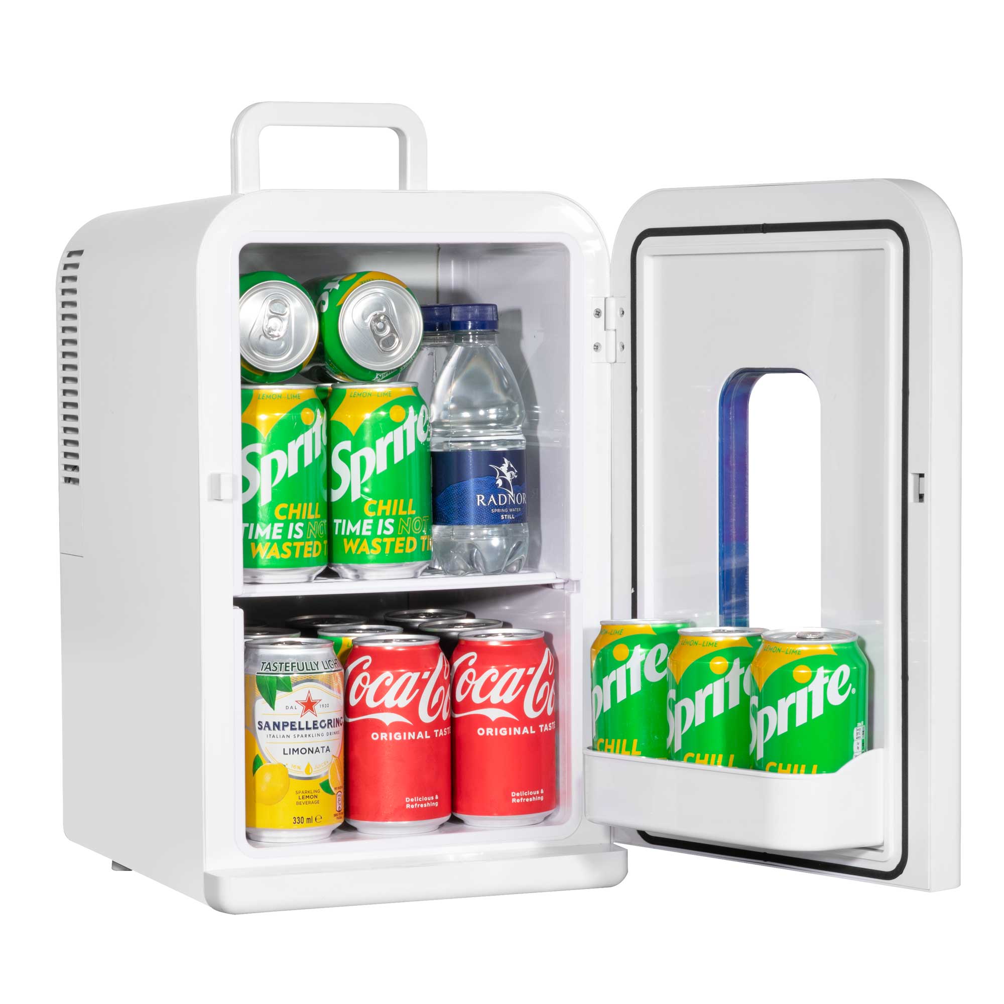 Baridi 15L Mini Fridge Cooler - 12V/230V Portable Compact Refrigerator for Makeup Skincare, Car Travel, Bedroom Dorm, Camping & Office - Energy Efficient White Mini Fridge (Model DH94) - Perfect for Cosmetics, Drinks, Snacks & Small Item Storage