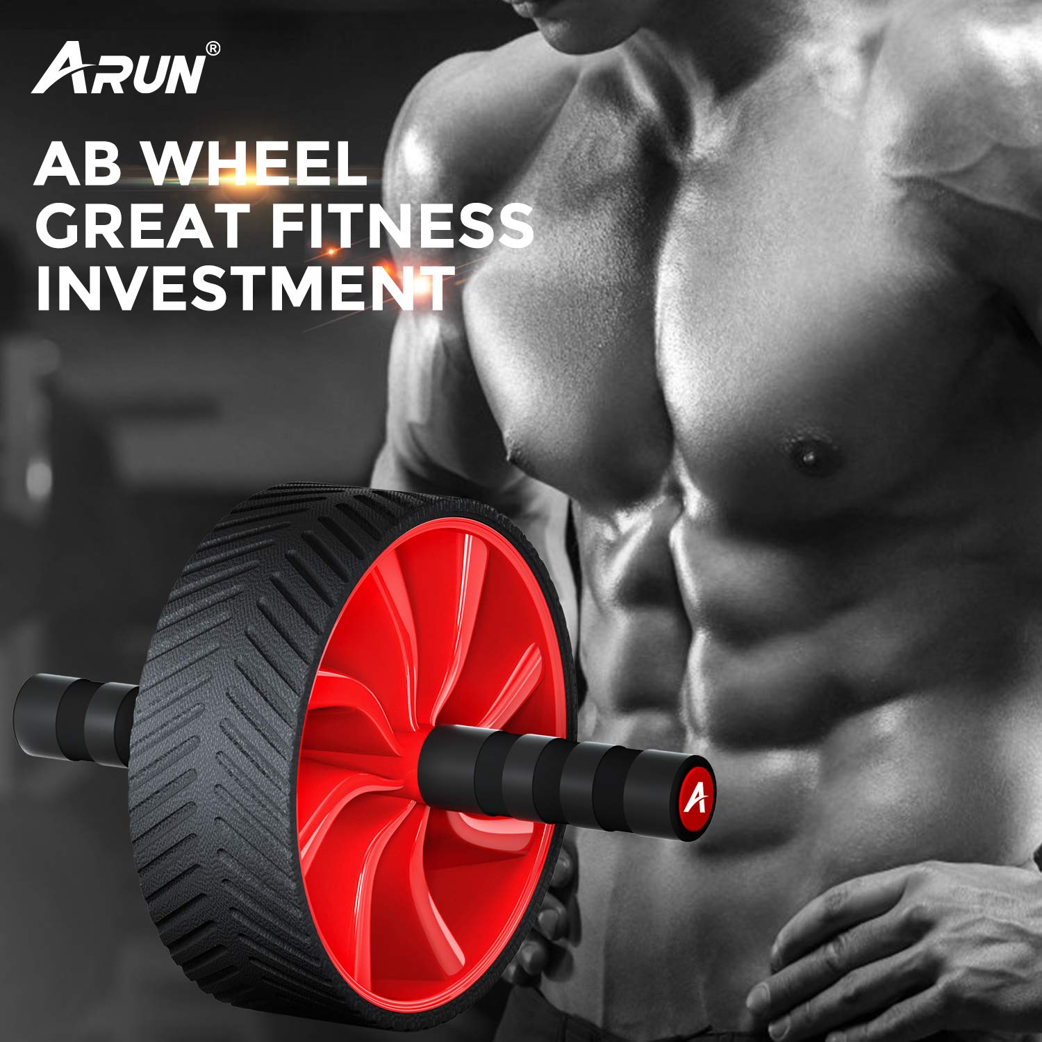ARUN 5-in-1 Ab Roller Wheel for Core Strength Training - Abdominal Exercise Equipment with Resistance Bands, Knee Pad & Jump Rope - Perfect for Home Gym Workouts, Fitness Enthusiasts & Full Body Toning