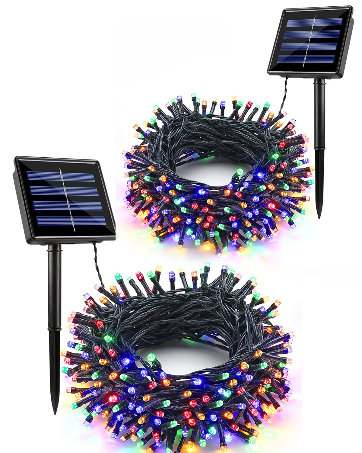 Flacchi 2 Pack 72ft Solar String Lights - 200 LED Waterproof Outdoor Fairy Lights with 8 Modes for Garden, Patio, Fence, Balcony | Perfect for Holiday Decoration, Wedding, Party & Backyard Lighting