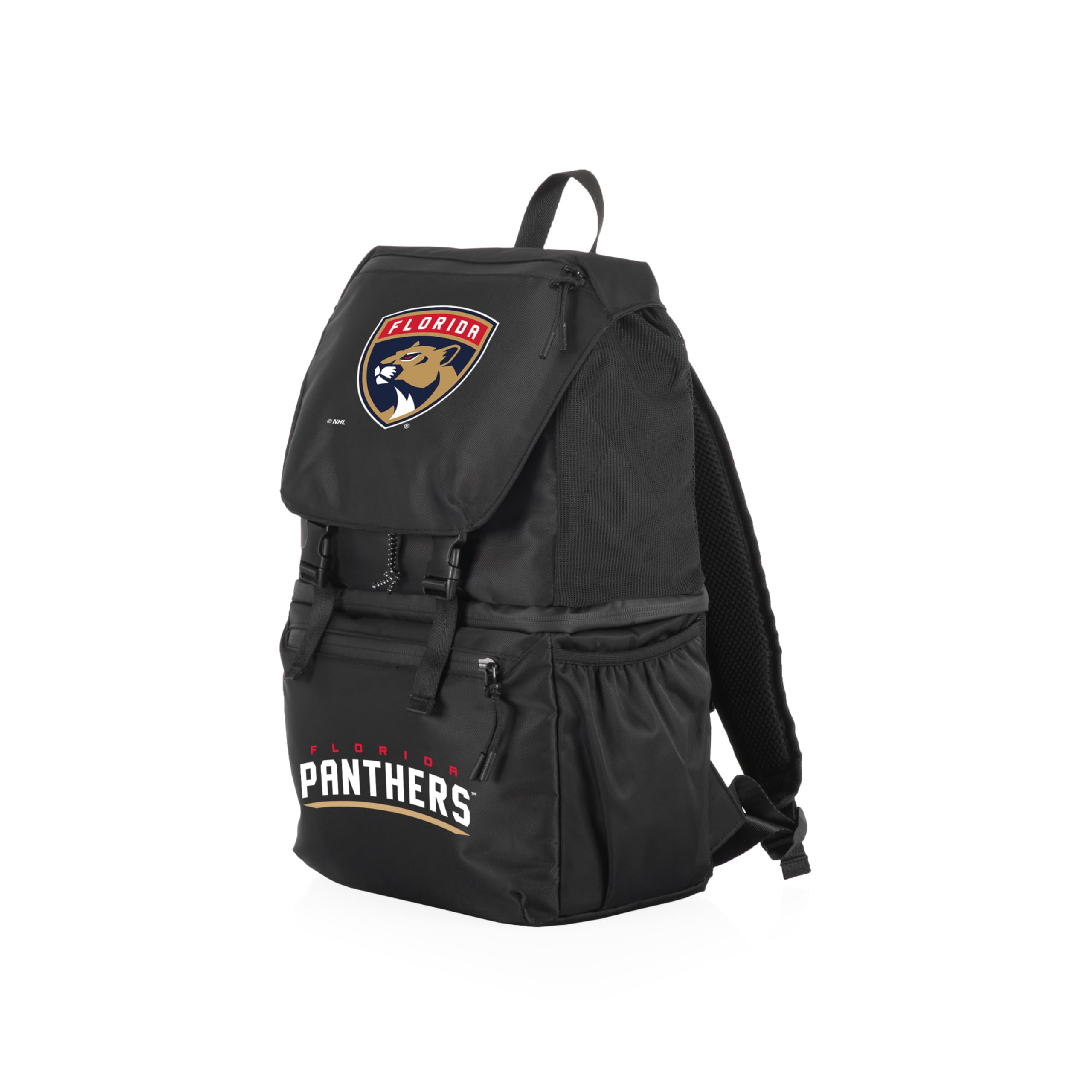PICNIC TIME NHL Florida Panthers Insulated Backpack Cooler - Recycled Material, Soft Cooler Backpack with Shoulder Straps, Upcycled Cooler Bag (Carbon Black) - Perfect for Beach, Camping, Tailgating & Outdoor Adventures
