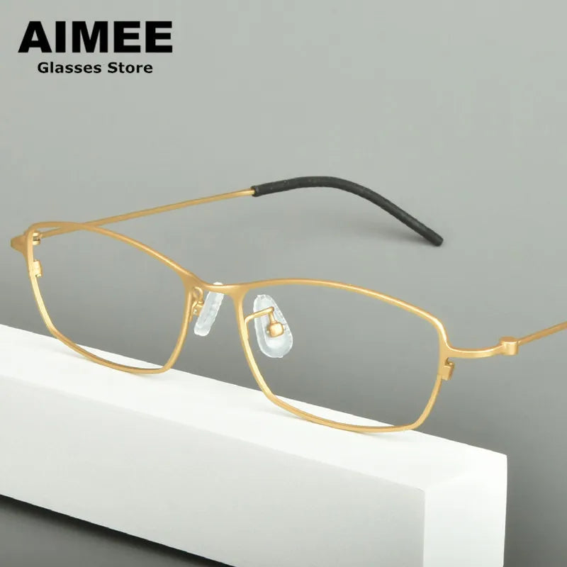 Stylish Unisex Full Rim Rectangle Titanium Eyeglasses Frame 14509 - Lightweight & Durable for Work, Reading & Everyday Wear
