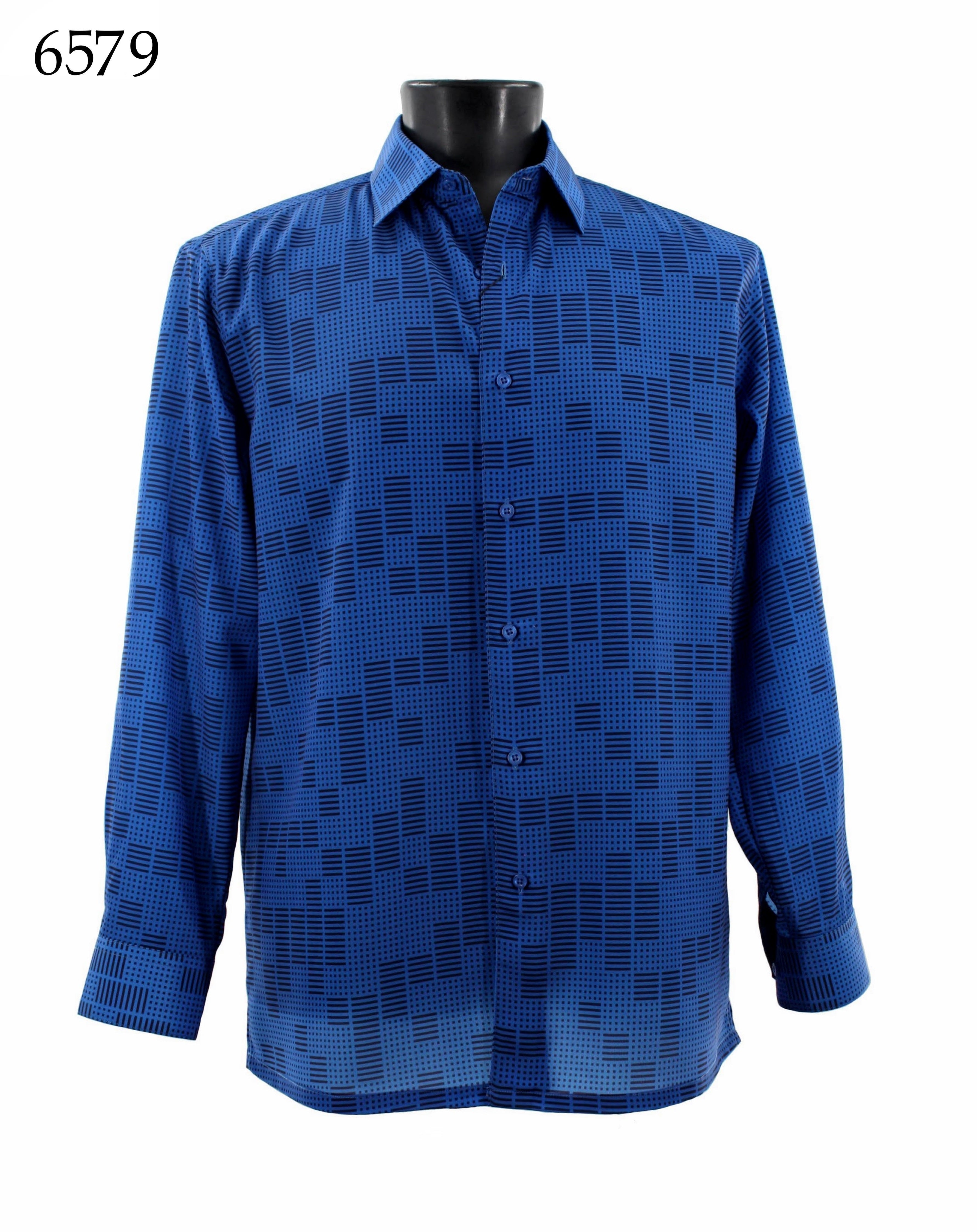 Bassiri Men's Long Sleeve Casual Shirt 6579 - Comfortable Slim Fit Button Down Shirt for Work, Office, and Business Casual Wear