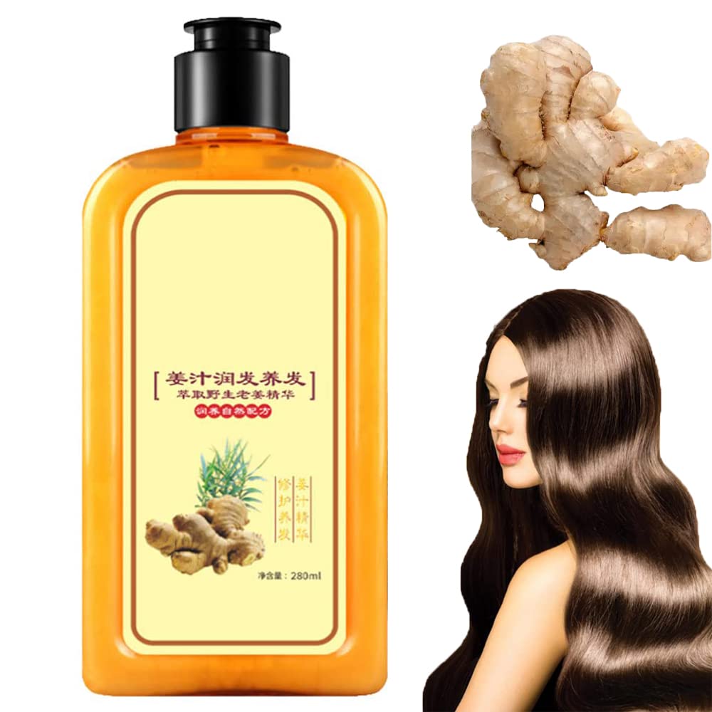 Ginaday Ginger Hair Growth Shampoo for Thinning Hair & Hair Loss - 280ml/500ml Natural Ginger Extract Shampoo for Men & Women - Stimulates Hair Follicles & Promotes Regrowth - Perfect for Daily Hair Care Routine & Scalp Health Maintenance