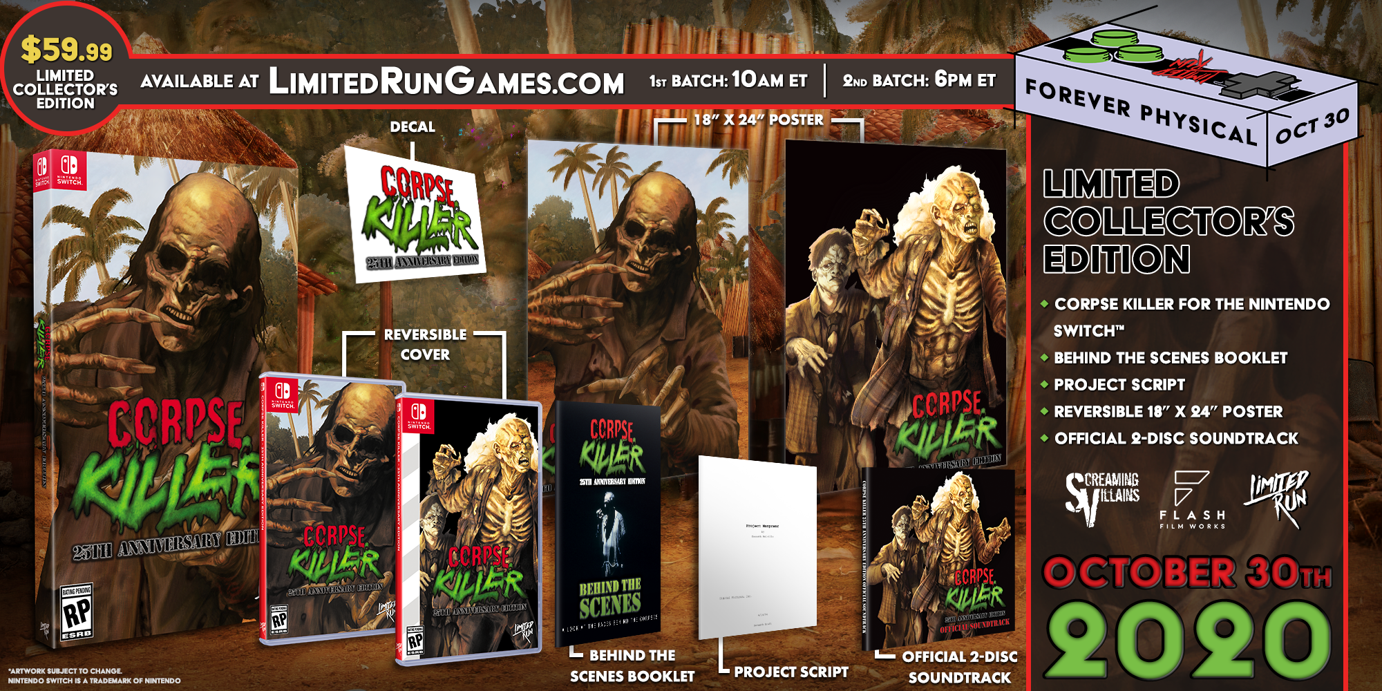 Switch Limited Run #87: Corpse Killer Collector's Edition - Rare Nintendo Switch Game for Horror Fans | Perfect for Halloween Gaming & Collector's Showcase