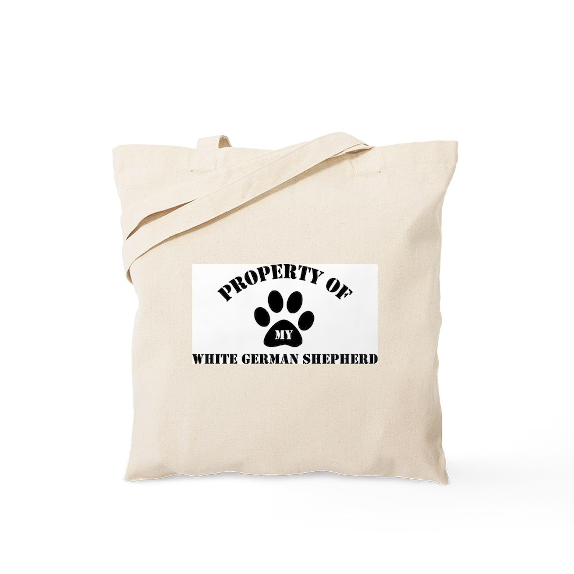 My White German Shepherd Tote Bag - Natural Canvas Reusable Shopping Bag for Groceries, Beach & Daily Use | Eco-Friendly & Durable