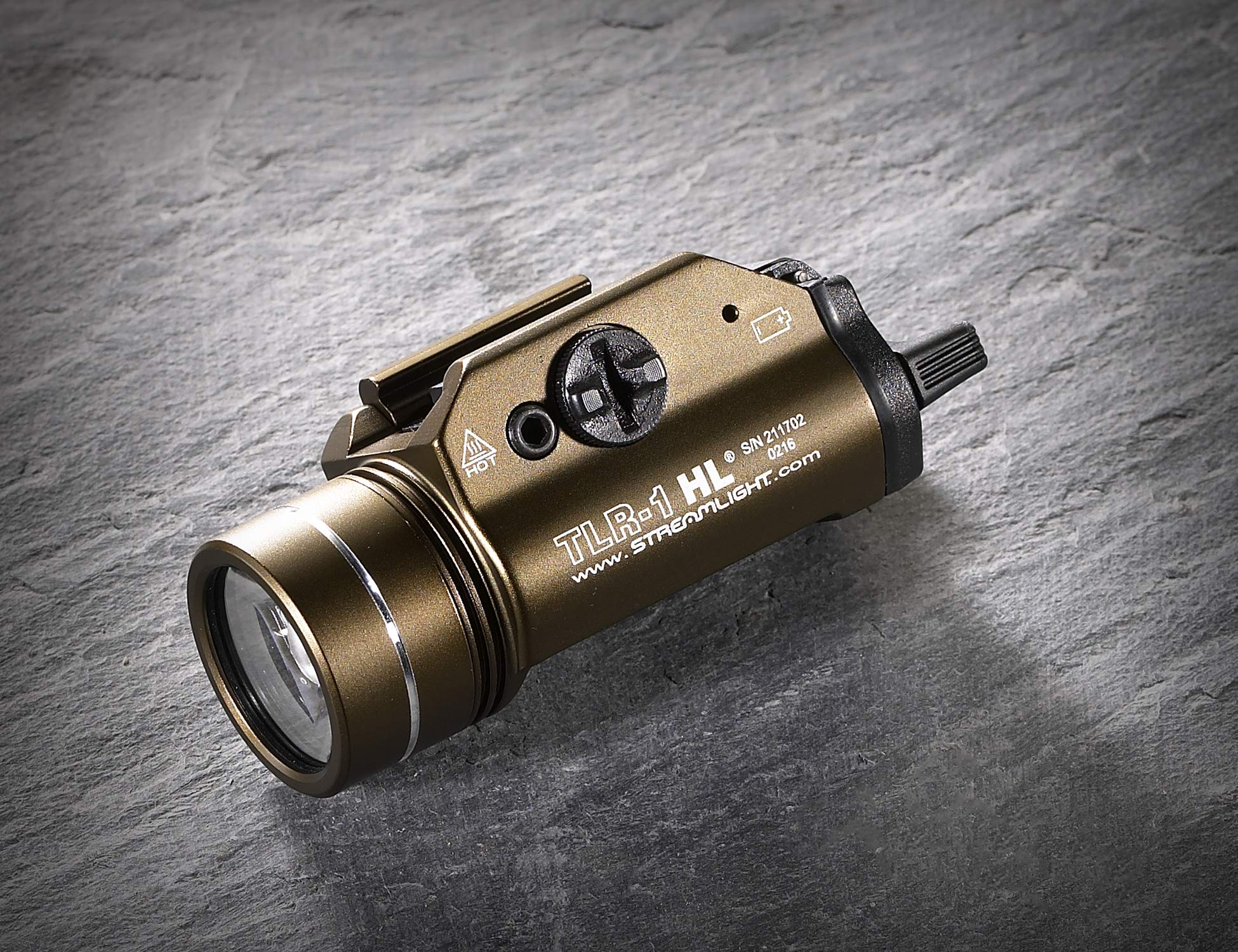 Streamlight 69888 TLR-1 HL 1000-Lumen Tactical Weapon Light with Long Gun Kit - Includes Remote Pressure Switch, Mounting Clips & Safe Off Feature (Flat Dark Earth) - Perfect for Home Defense, Hunting & Tactical Firearms Use