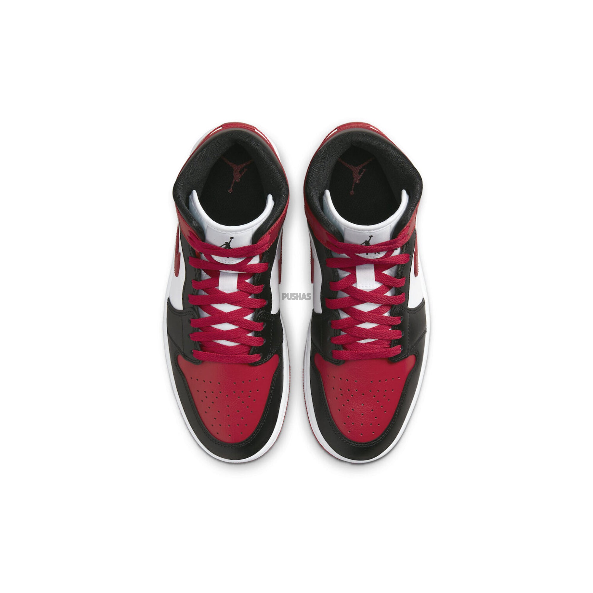 Air Jordan 1 Mid 'Alternate Bred Toe' Women's Basketball Shoes (2022) - Red & Black Sneakers for Casual Wear, Street Fashion & Gym Workouts