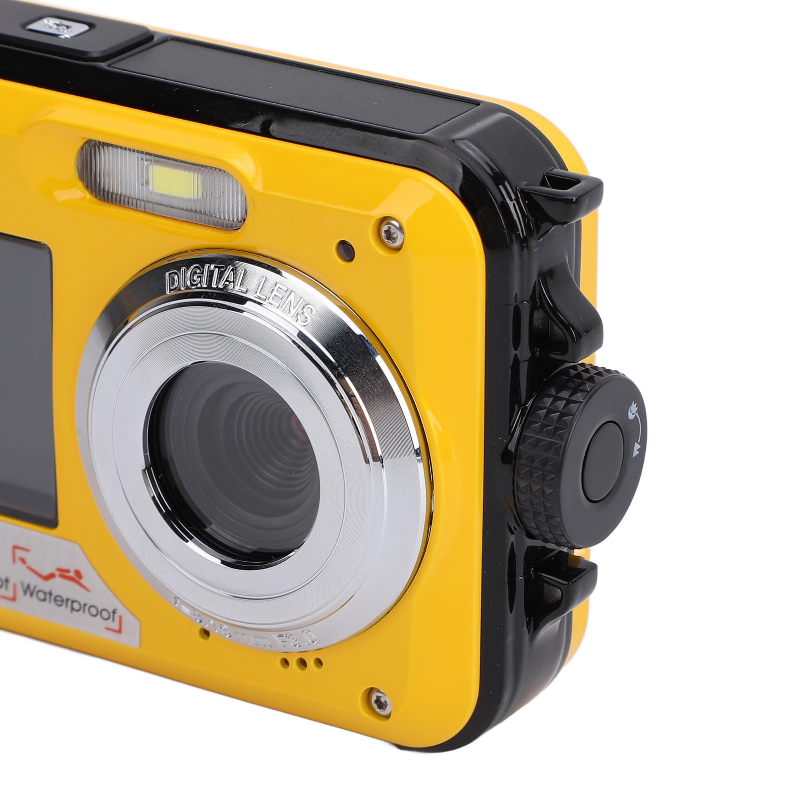 2.7K Waterproof Digital Camera - 48MP Full HD Underwater Camera with 16X Zoom, 11FT Water Resistant for Snorkeling, Diving & Swimming - Compact & Lightweight (Yellow) - Perfect for Beach Vacations, Pool Parties & Marine Photography