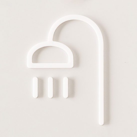 MOHEIM White Shower Door Sign - Waterproof & Durable Bathroom Decor for Hotels, Spas, and Home Use