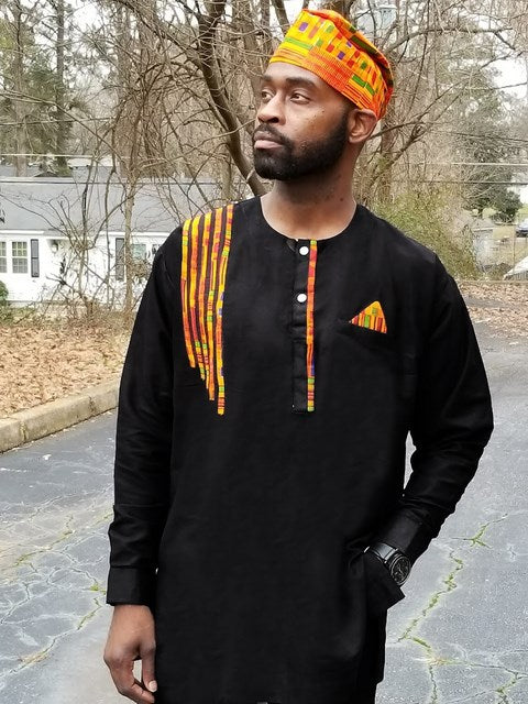 Stylish African Dashiki Print Triangle Pocket Tunic DP3967 - Perfect for Casual Wear, Festivals, and Cultural Events