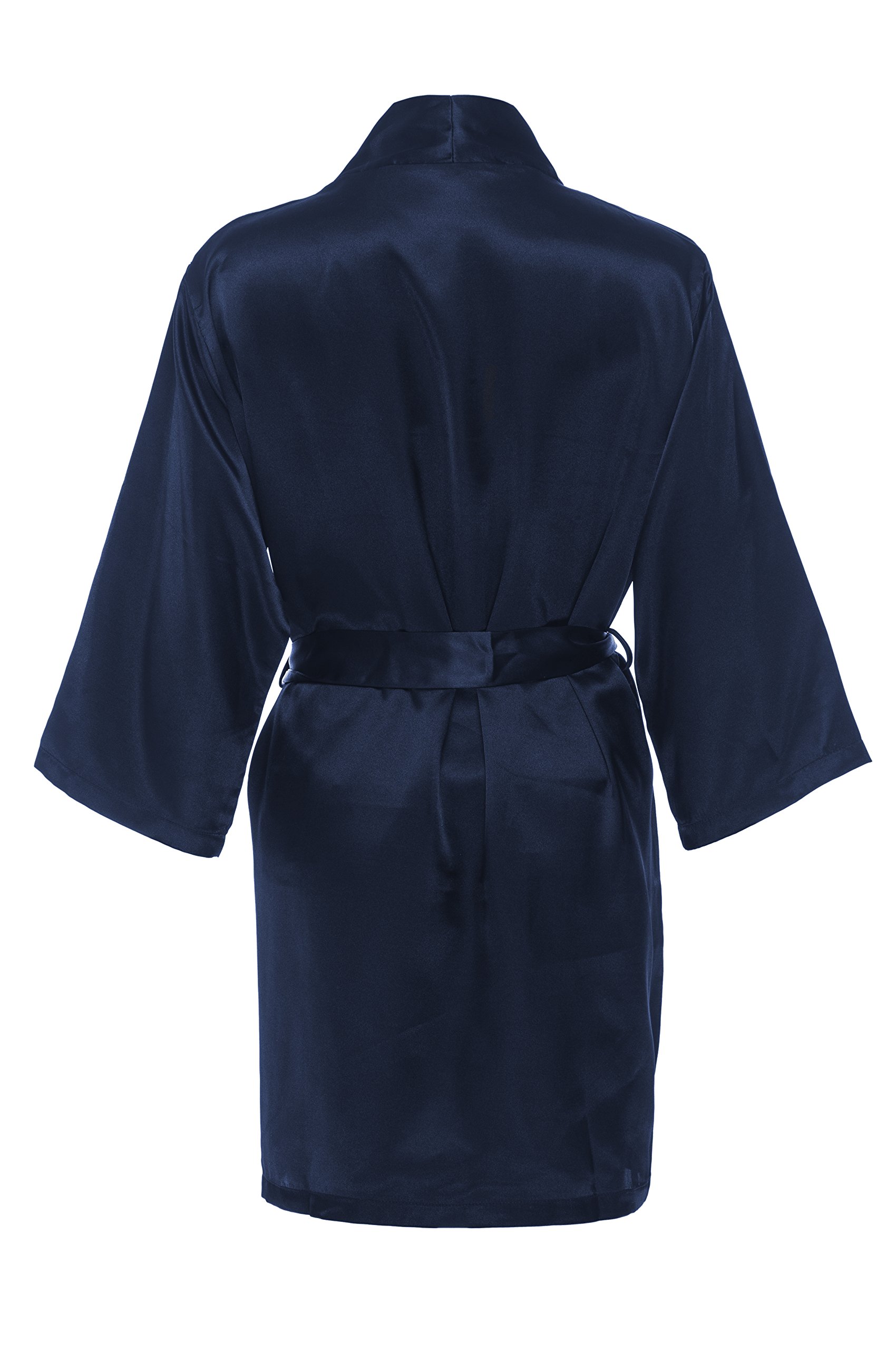 Elegant Navy Satin Robe for Women - Luxurious Bridal Loungewear & Wedding Morning Gifts - Perfect for Bridal Party, Honeymoon, and Spa Days