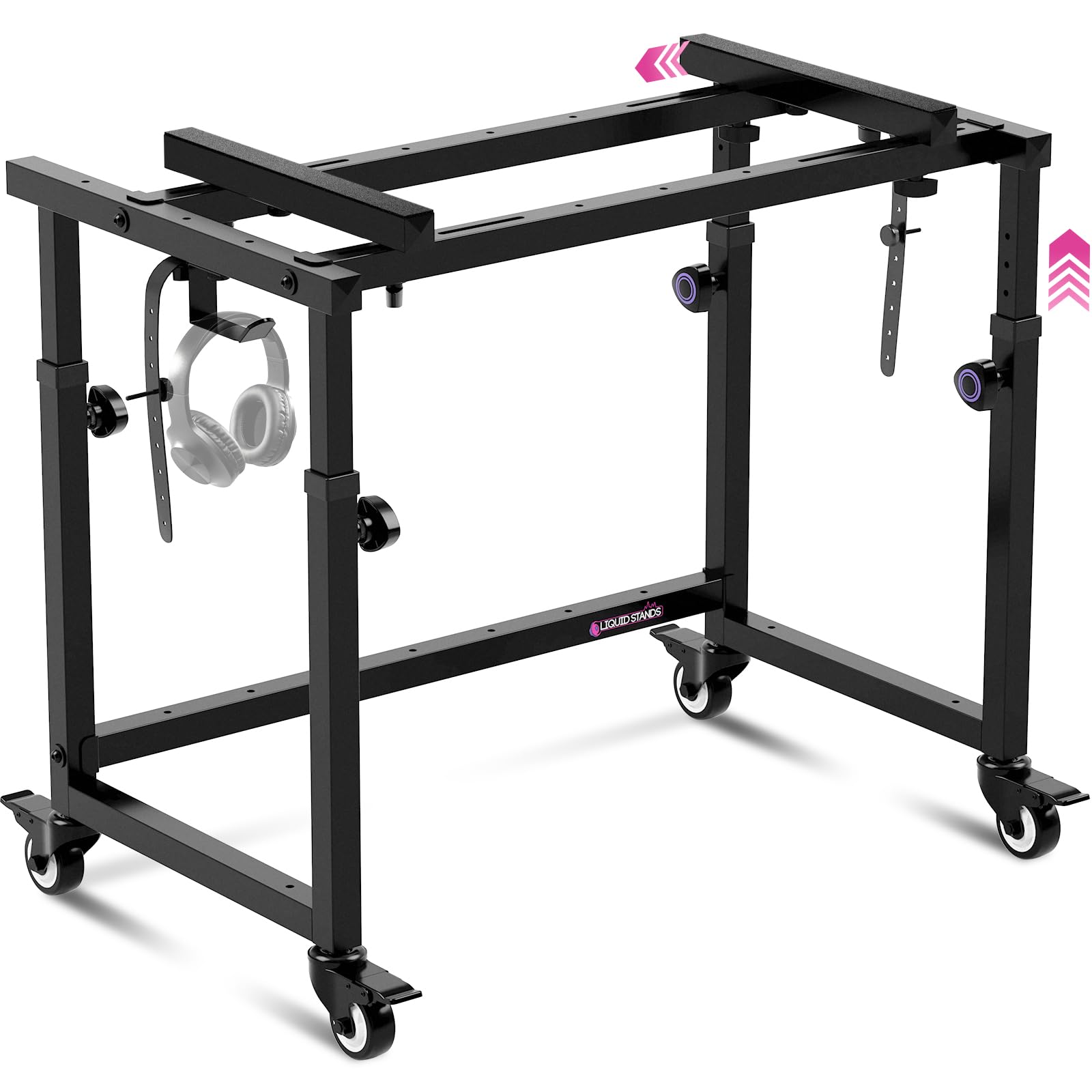 Premium Adjustable Keyboard Stand for 49/54/61/88 Key Digital Pianos & Synthesizers - Heavy Duty Portable Music Stand with Rolling Casters - Perfect for Home Studio, DJ Setup, Live Performances & Recording Sessions