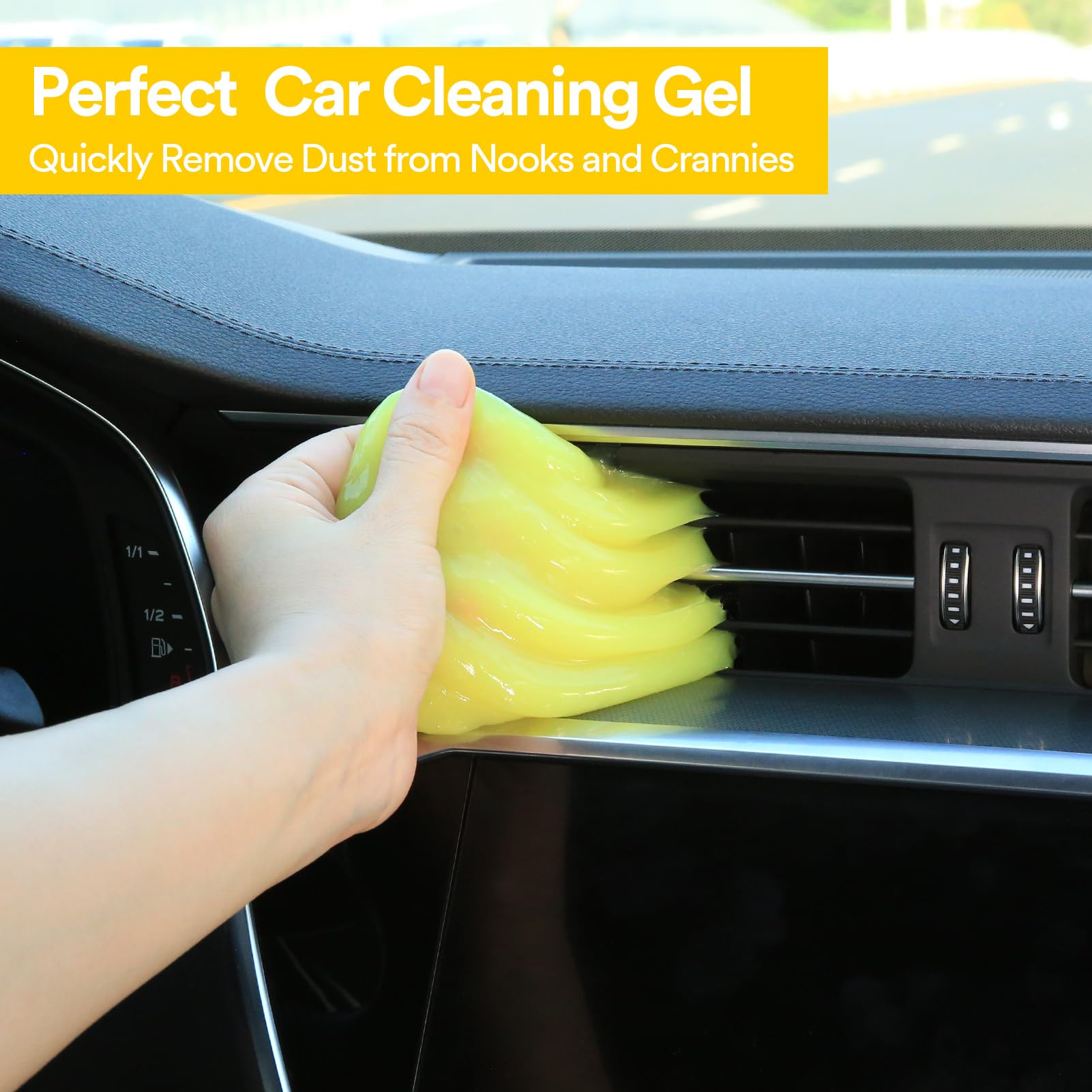 PULIDIKI Car Cleaning Gel - 2 Pack Auto Detailing Putty for Interior Dust Removal | Reusable Slime Cleaner for Car Vents, Keyboards & Electronics | Non-Toxic Car Accessories for Deep Cleaning & Maintenance