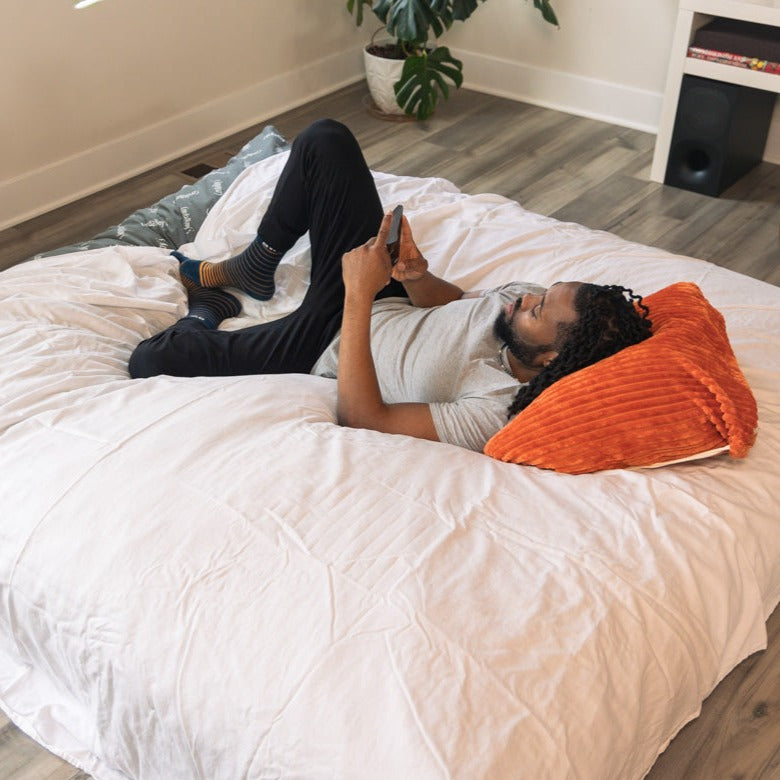 King Size Adult Bean Bag Chair - Ultra Soft NEST Chinchilla Lounger for Living Room, Bedroom & Game Room Relaxation