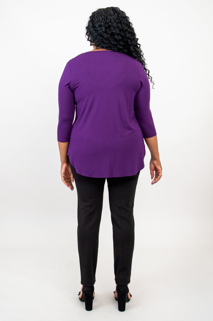 Jackie 3/4 Sleeve Bamboo Viscose Top - Soft & Breathable Women's Blouse for Casual Wear & Summer Outfits