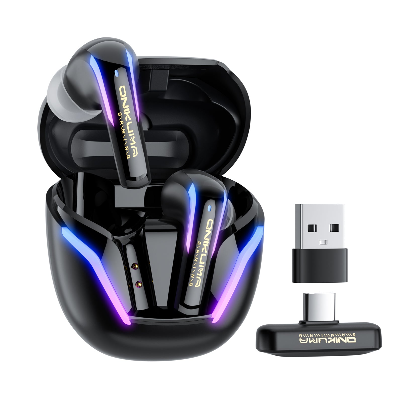 ONIKUMA T27 2.4G Wireless Gaming Earbuds with ENC Mic - Low Latency Bluetooth Earbuds for PC, PS5, Switch, Mobile Gaming - Perfect for Competitive Gaming & Work Calls